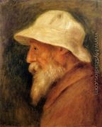 Self Portrait With A White Hat - Pierre Auguste Renoir