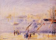 The Old Port Of Marseille  People And Boats - Pierre Auguste Renoir