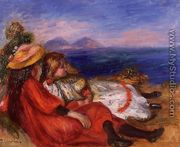 Two Little Girls On The Beach - Pierre Auguste Renoir