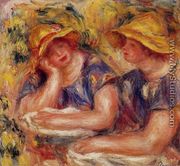 Two Women In Blue Blouses - Pierre Auguste Renoir