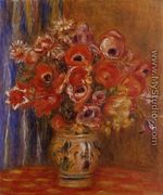 Vase Of Tulips And Anemones - Pierre Auguste Renoir