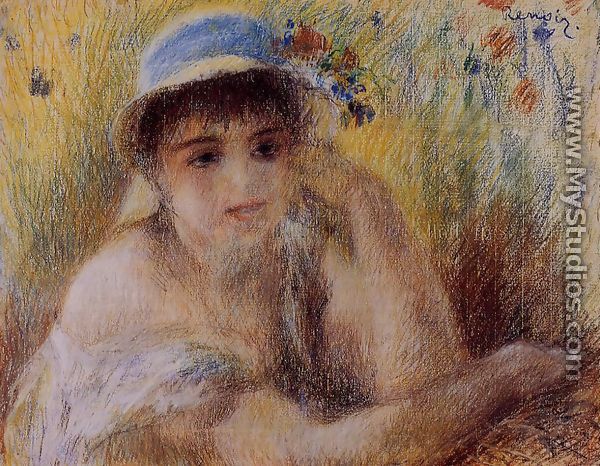 Woman In A Straw Hat2 - Pierre Auguste Renoir