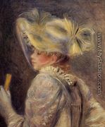 Woman In A White Hat - Pierre Auguste Renoir