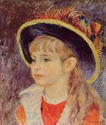 Young Girl In A Blue Hat - Pierre Auguste Renoir