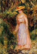 Young Woman Taking A Walk - Pierre Auguste Renoir