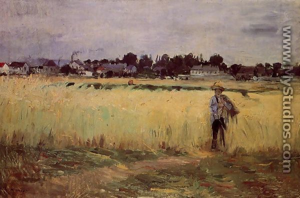 In The Wheat Fields At Gennevilliers - Berthe Morisot