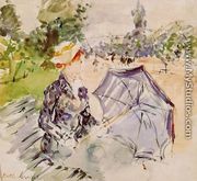 Lady with a Parasol Sitting in a Park 1885 - Berthe Morisot