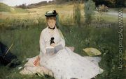 Reading With Green Umbrella - Berthe Morisot