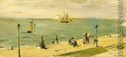 The Beach At Petit Dalles Aka On The Beach - Berthe Morisot