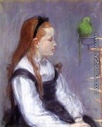 Young Girl With A Parrot - Berthe Morisot