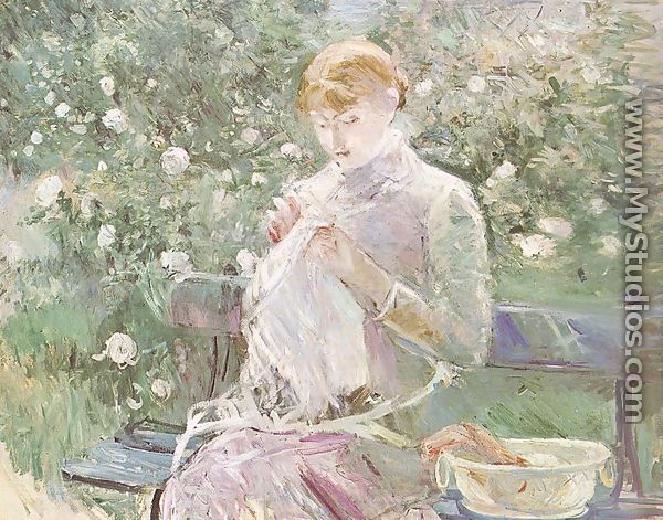 Young Woman Sewing in a Garden 1881 - Berthe Morisot