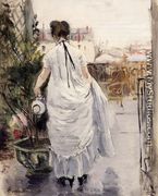Young Woman Watering A Shrub - Berthe Morisot