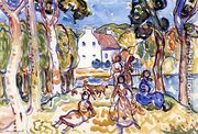 Landscape With Figures And Goat - Maurice Brazil Prendergast