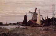 A Windmill At Zaandam - Claude Oscar Monet