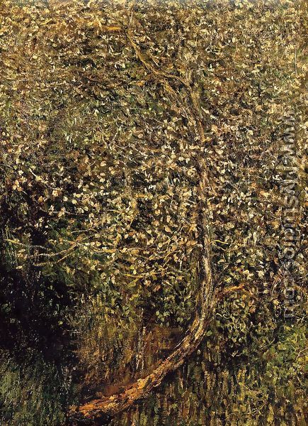 Apple Trees In Blossom By The Water - Claude Oscar Monet