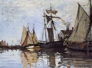 Boats In The Port Of Honfleur - Claude Oscar Monet