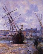 Boats Lying At Low Tide At Facamp - Claude Oscar Monet