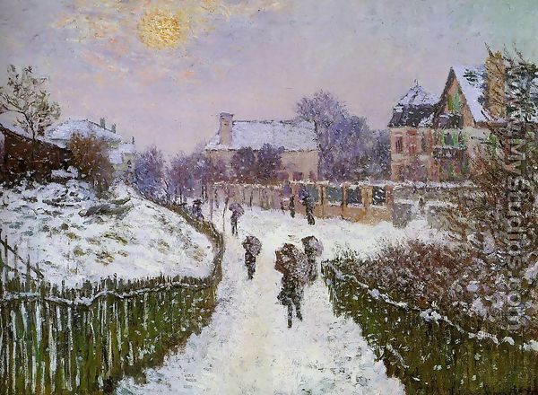 Boulevard St Denis  Argenteuil  Snow Effect - Claude Oscar Monet