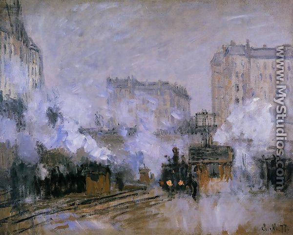 Exterior Of The Saint Lazare Station  Arrival Of A Train - Claude Oscar Monet