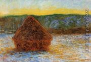 Grainstack  Thaw  Sunset - Claude Oscar Monet