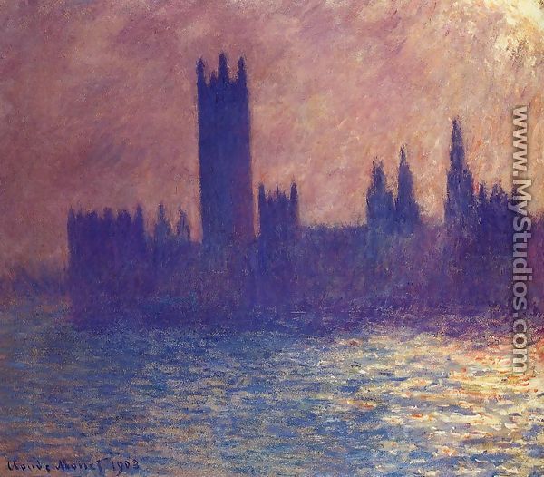 Houses Of Parlilament  Sunlight Effect - Claude Oscar Monet
