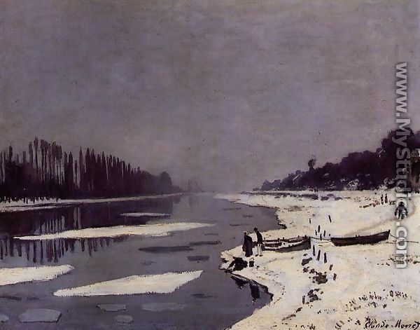 Ice Floes On The Saine At Bougival - Claude Oscar Monet