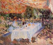 Luncheon Under The Canopy - Claude Oscar Monet