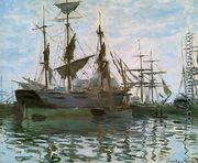 Study Of Boats Aka Ships In Harbor - Claude Oscar Monet