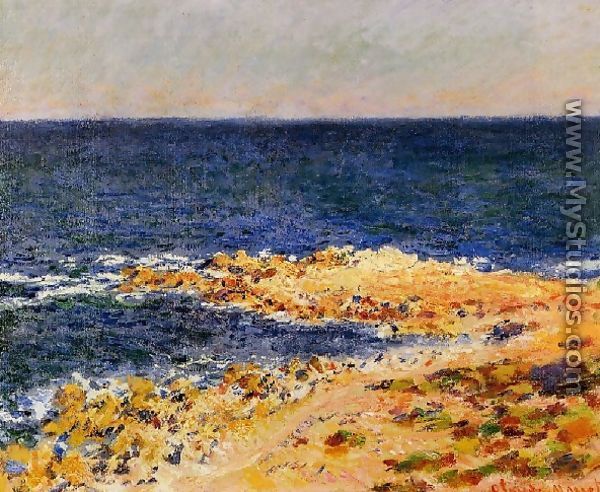 The Big Blue At Antibes Aka The Seat At Antibes - Claude Oscar Monet