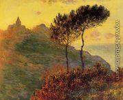The Church At Varengeville  Against The Sunset - Claude Oscar Monet