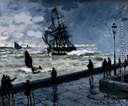 The Jetty Of Le Havre In Rough Westher - Claude Oscar Monet