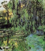 Weeping Willow And Water Lily Pond - Claude Oscar Monet