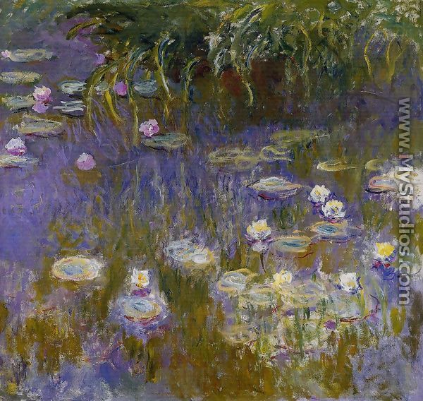 Yellow And Lilac Water Lilies - Claude Oscar Monet