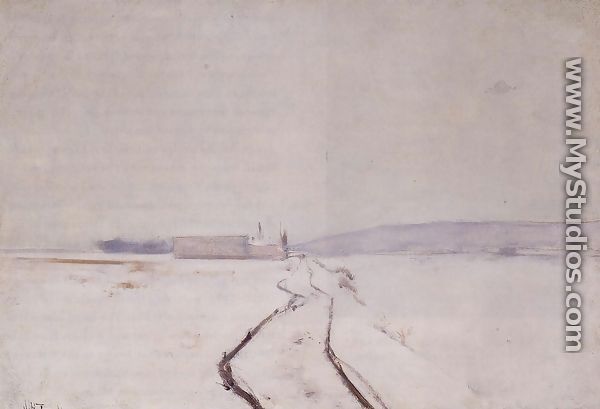 Along The River  Winter - John Henry Twachtman