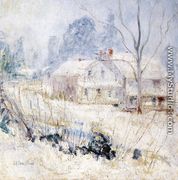 Country House In Winter  Cos Cob - John Henry Twachtman