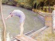 Bathers  Banks Of The Yerres - Gustave Caillebotte