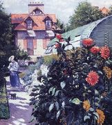 Dahlias The Garden At Petit Gennevilliers - Gustave Caillebotte