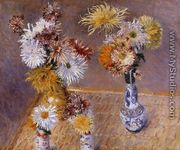 Four Vases Of Chrysanthemums - Gustave Caillebotte