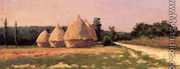 Landscape With Haystacks - Gustave Caillebotte