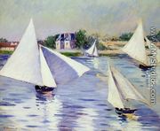 Sailboats On The Seine At Argenteuil - Gustave Caillebotte