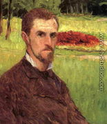 Self Portrait In The Park At Yerres - Gustave Caillebotte