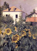 Sunflowers  Garden At Petit Gennevilliers - Gustave Caillebotte