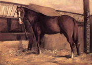 Yerres  Reddish Bay Horse In The Stable - Gustave Caillebotte