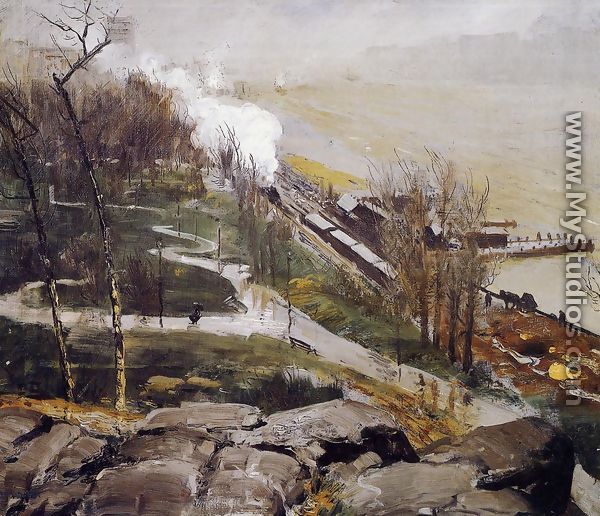 Rain On The River - George Wesley Bellows