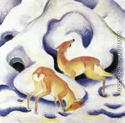 Deer In The Snow - Franz Marc