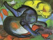 Two Cats  Blue And Yellow - Franz Marc