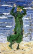 Woman In The Wind By The Sea - Franz Marc