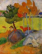 Breton Boy In A Landscape - Paul Gauguin