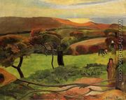Breton Landscape   Fields By The Sea Aka Le Pouldu - Paul Gauguin