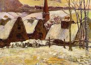 Breton Village In The Snow - Paul Gauguin